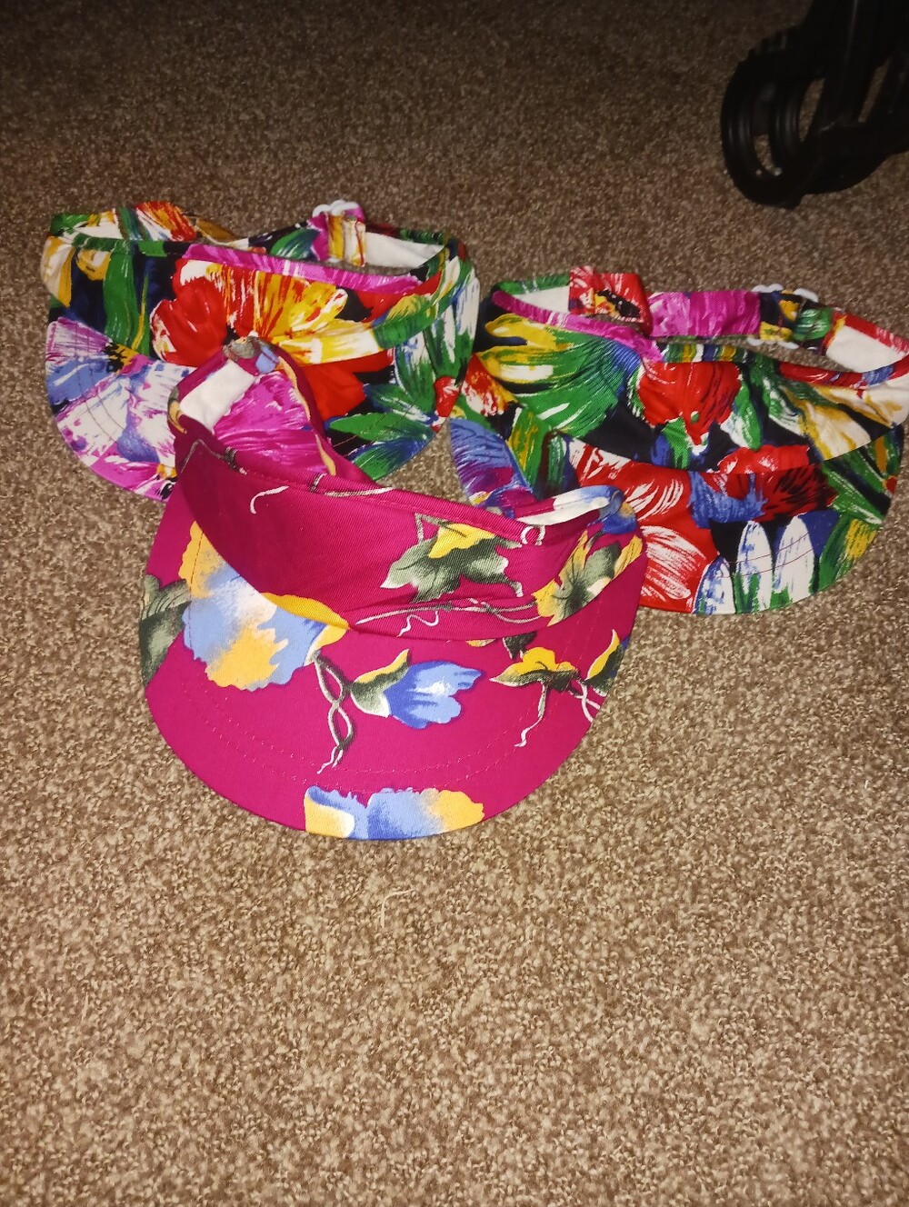 Floral Packable Sun Visors - Pink, Multi (Set of 3)